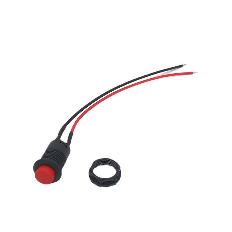 Wintai-Tech プッシュボタン ホーンスイッチ 12v プッシュボタン スタートスイッチ 12mm 瞬間のプッシュボタン ケーブル組成付きスイッチ