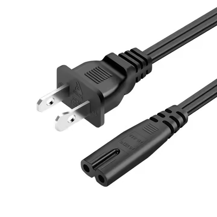 高品質の純銅 120V 18 Awg 2ピン C7拡張線 Spt-2 ホワイトAC電源コード 5FT 2プロング