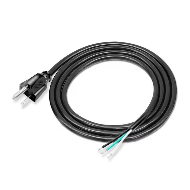 高品質のアメリカン電源コード 3ピンブラックPVC 3ポング 純銅スポット 18awg 1.5メートル 5フィート 剥がされ,家庭用缶詰
