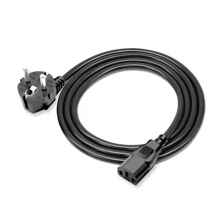 黒色 3G拡張線ケーブル AC電源コード 銅 IEC ヨーロッパ EU 純 VDE CEE PVC 0.75mm 1.5M カートンボックス