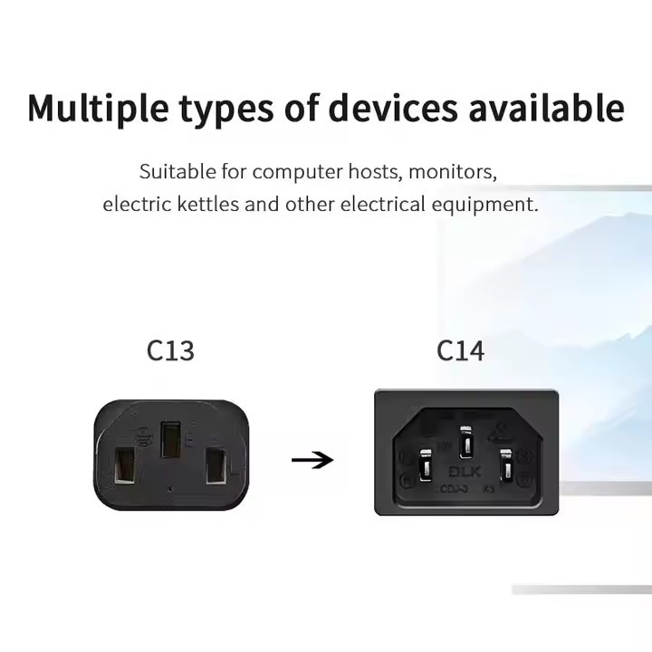 黒色 3G拡張線ケーブル AC電源コード 銅 IEC ヨーロッパ EU 純 VDE CEE PVC 0.75mm 1.5M カートンボックス