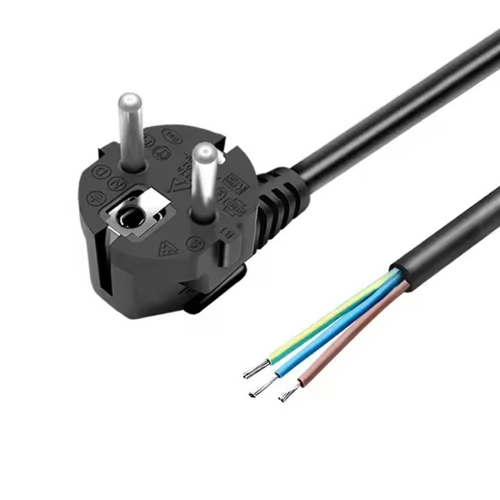 よく売れているEU電源コード 3G 18 Awg 1.5M シングルヘッド 裸のワイヤー尾 脱皮されたスチール尾 家電器や電動工具用
