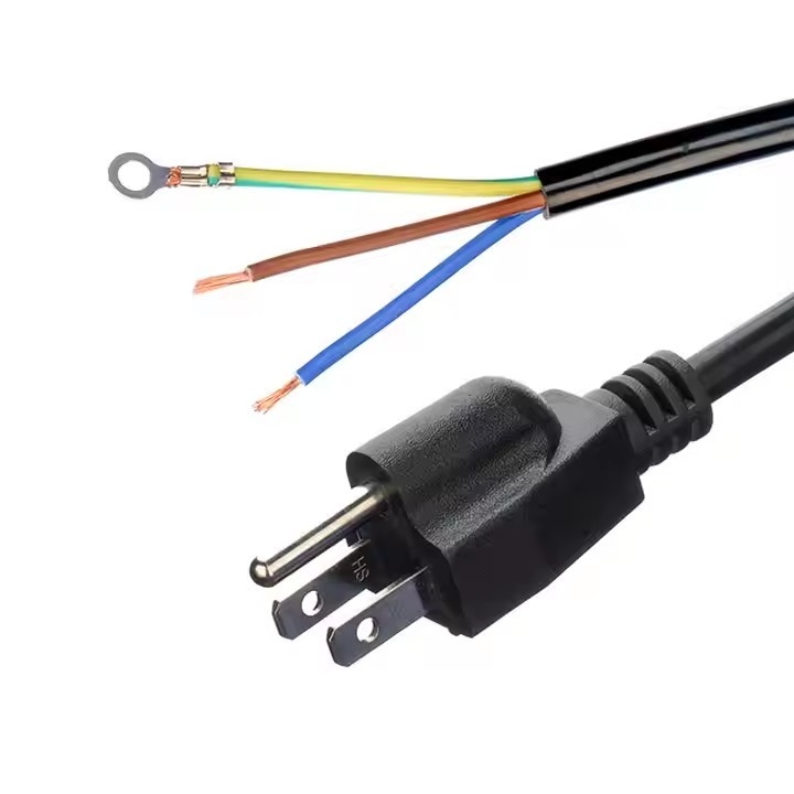 ETL認定 3コパーのコア SJTW 10/12/14 Awg 3尖のPVC絶縁線 ネマ 5-15p 裸の端へのAC電源ケーブル