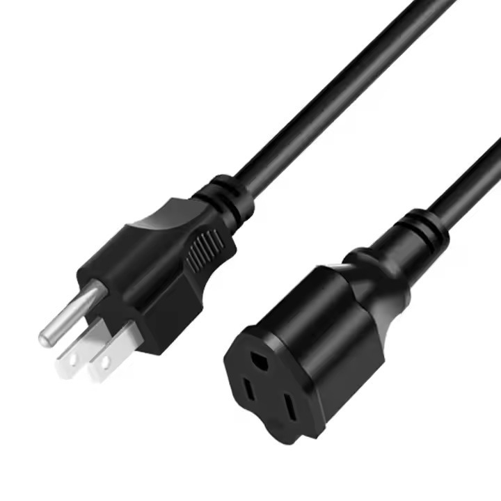 3ピン電源ケーブル 延長ケーブル プラグ付きACケーブル