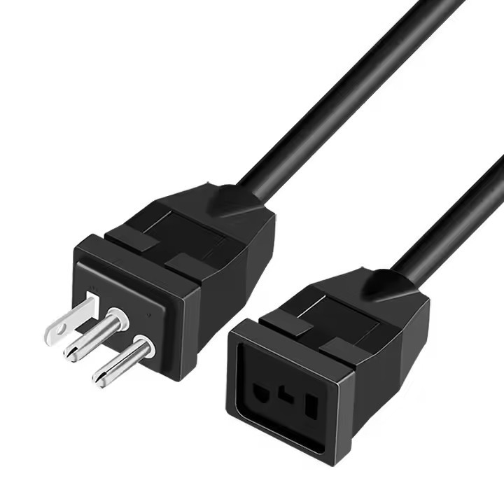 ETL UL817/CSA C22.2 SJT 3X14 から 10AWG 3ピン USブラックパワーコード拡張 産業用US拡張コード 照明用