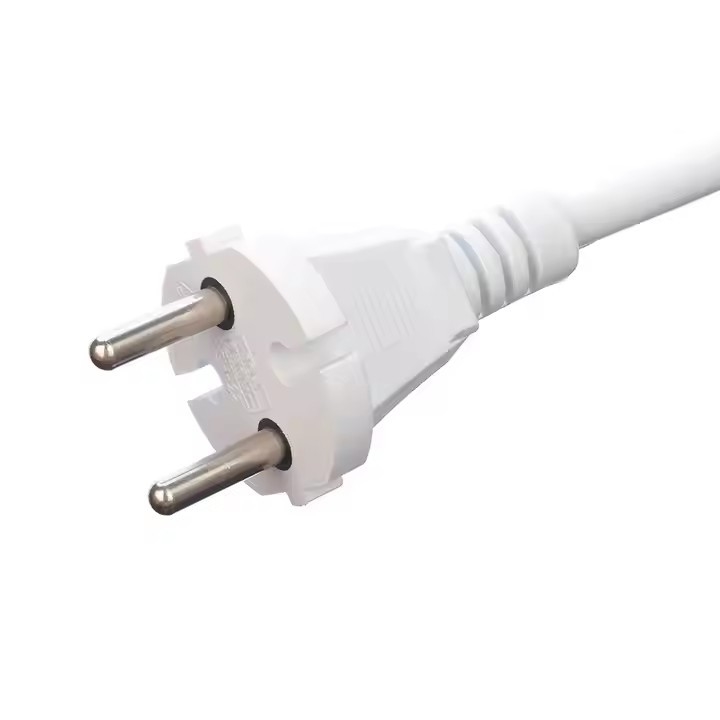工場直送 VDE 10A 品質電源コード 延長コード ホワイト 2ピン 家庭電器の電源用のプラグとソケット