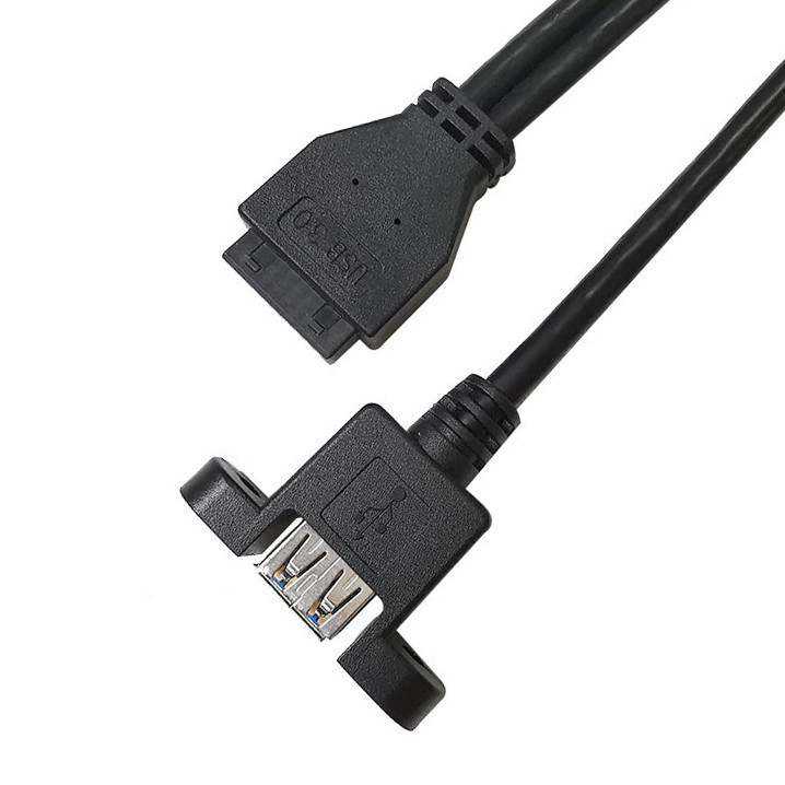 産業用ワイヤリングハーネス USB 3.0 パネルマウント A X2 から 20 ピンヘッダー マザーボード カスタム