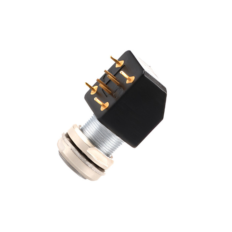 Bシリーズ Z12 4Pin ダブルナット固定角ソケット 90° 角ダブルナット固定 印刷回路板用