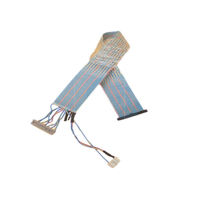 30AWG IDC/DF14コネクターが付いている多色刷りの平らなツイスト ペアのリボン・ケーブル