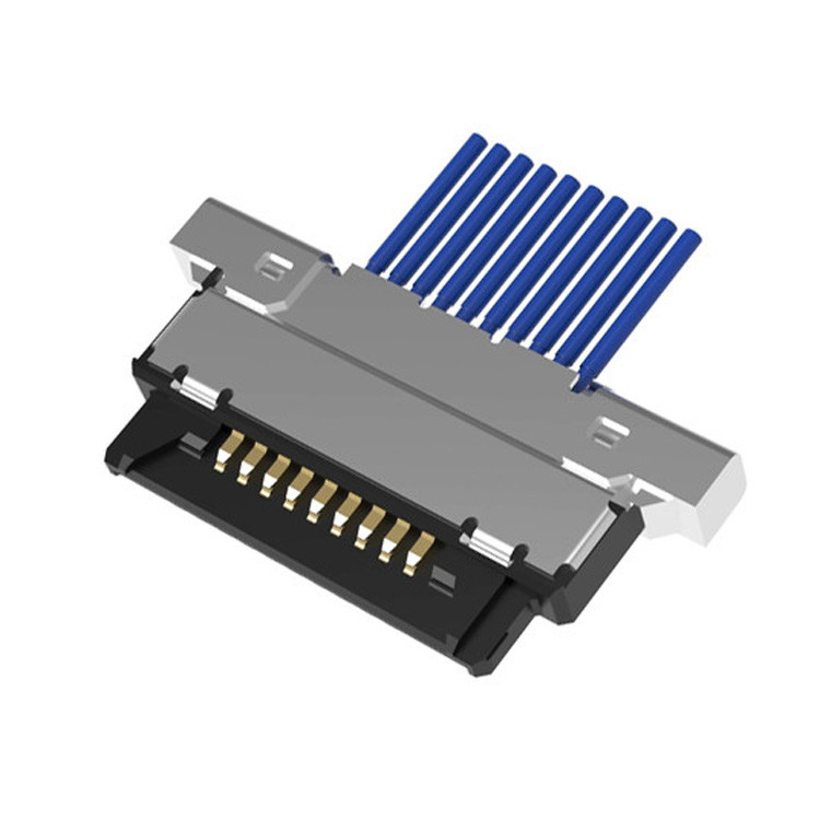 マイクロコアキシアルケーブル組 20345-010T32R 0.4 mm 幅と水平交配型10ピンLVDS マイクロコアキシアル接続
