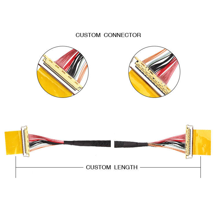 工場 36AWG Lvdsケーブル組成 I Pex 20453-240t-01 から 20453-240t-01 40P 0.4mm ピッチ