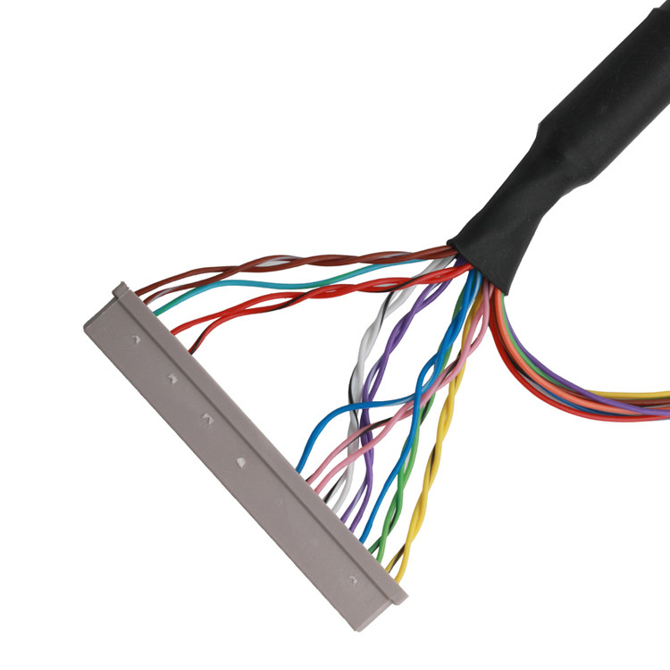 LCDマザーボードケーブル JAE FI-X30HL 30P から DF14-30P と JST ERH-7P 組み合わせたケーブル接続器 OEM/ODM