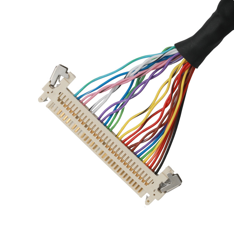 LCDマザーボードケーブル JAE FI-X30HL 30P から DF14-30P と JST ERH-7P 組み合わせたケーブル接続器 OEM/ODM