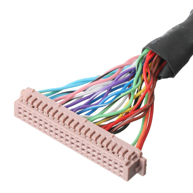 OEM/ODM LVDSケーブル組立  DF13-40Pin 1.25mmピッチからHD-SUB 26P 女性溶接 UL 1007 20AWGケーブル