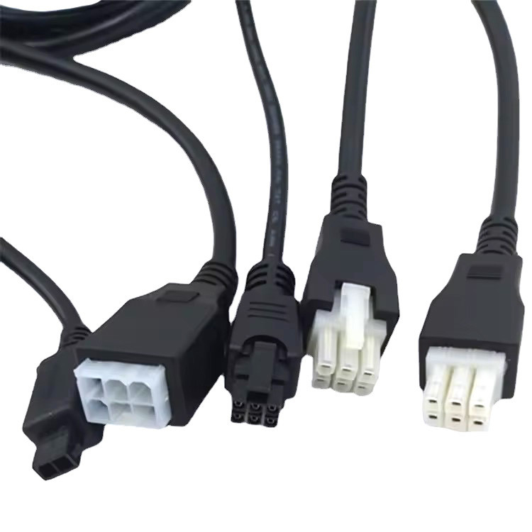 カスタムピッチ2 3 4 5 6ピンモレックス5557 6ピン4.2mmピッチジャケットケーブルUL2464 20AWG*6COD6.4mmブラック