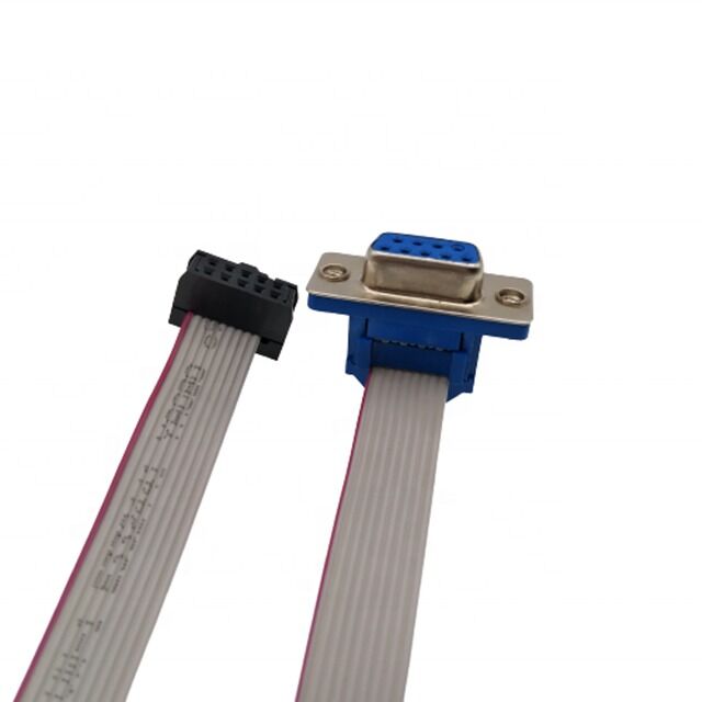 金メッキコネクタと2.54mmピッチを備えたD-SUB DB9-IDCフラットリボンケーブルアセンブリ、カスタマイズ可能な長さのアプリケーション向け