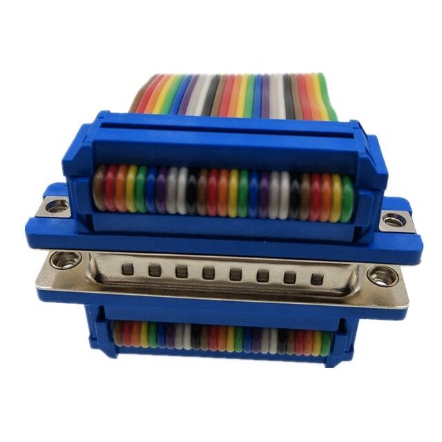 カスタム長フラットリボンケーブルとIDCクリンプコネクタ付き25ピン金メッキD-Subコネクタ