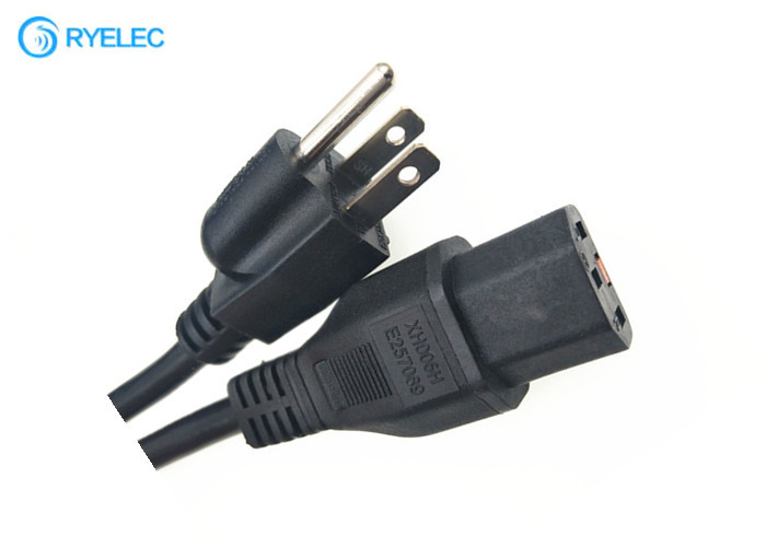 米国の標準3 -熊手のプラグNEMA 5-15Pへのロックの交流電力のコード16AWGケーブルとのIEC 320 C13