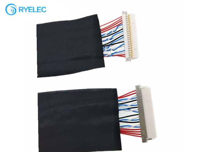 両方の20pin 1.0mm  DF19-20S-1C端の盾の油圧ジャックのための平らなLvdsのケーブル会議