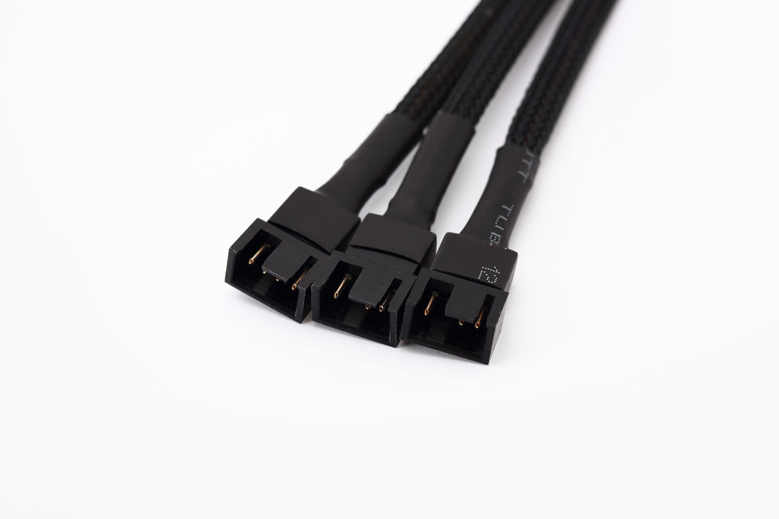1〜3 Way Splitter Sleeved 4 Pin Pwm Connector パソコン扇風機拡張ケーブル 4p 1ポイント 3