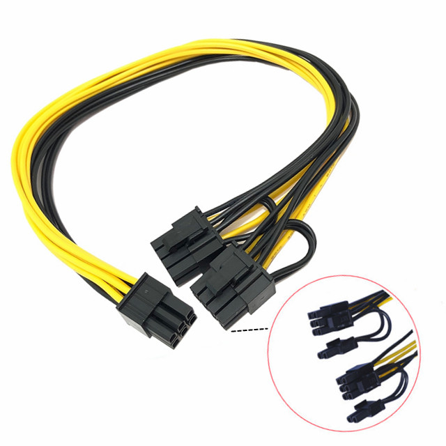8pin男性のGpuの送電線の二倍になるPcie 6pinの男性ディバイダー18awg 100MM 20CM