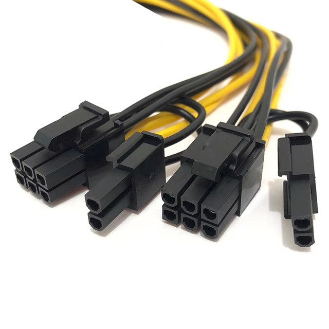 8pin男性のGpuの送電線の二倍になるPcie 6pinの男性ディバイダー18awg 100MM 20CM