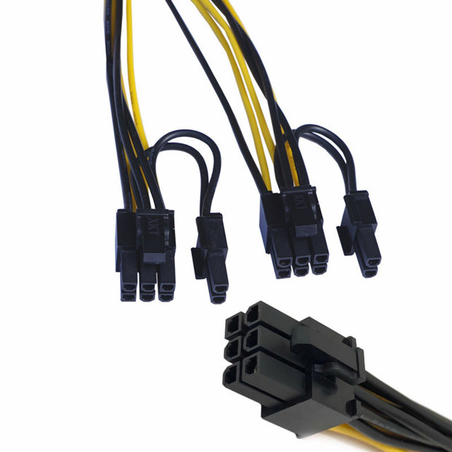 8pin男性のGpuの送電線の二倍になるPcie 6pinの男性ディバイダー18awg 100MM 20CM