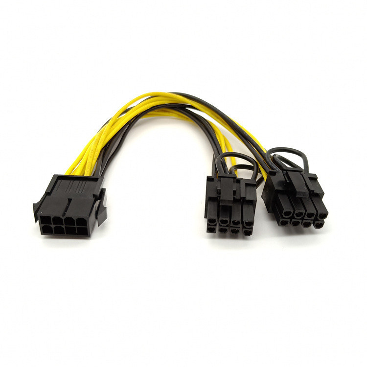 PciE 6の2pin男性Vgaのディバイダーの二倍になるPcie 8pinの女性は周波数変換装置グラフィックのGpuのビデオ カードのための18awg 20cmをケーブルで通信する
