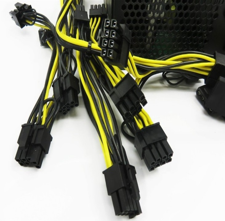 6+2のPinのオス・コネクタのpCIEの二倍になる6つのPinのオス・コネクタ送電線